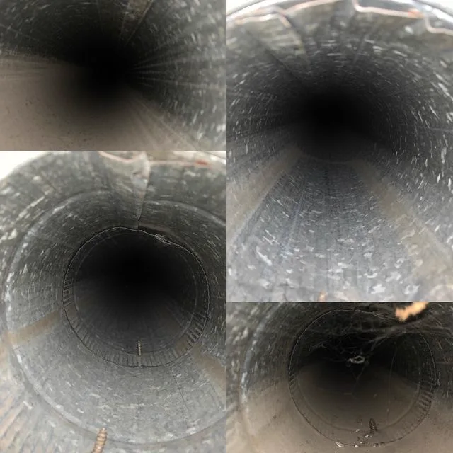 AirFresh technician cleaning lint from a home's dryer vent