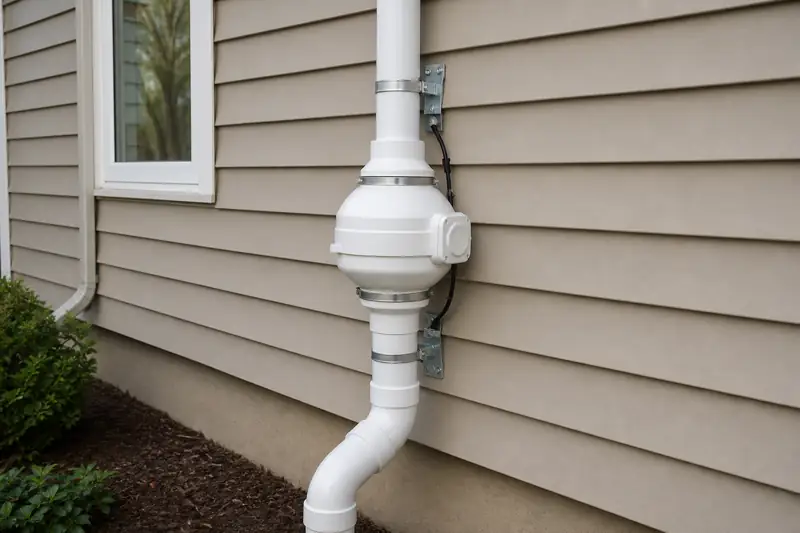 Radon mitigation system fitted to a Cicero home